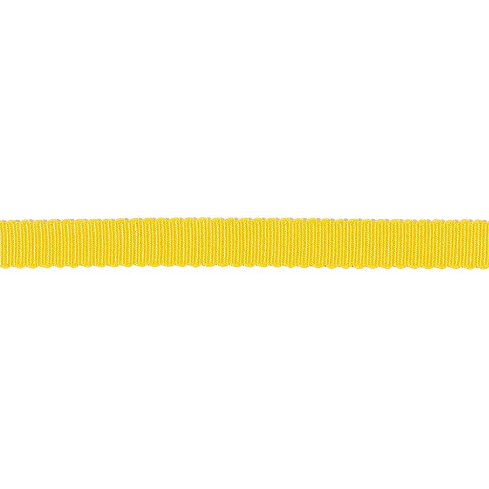 Yellow Recycled Polyester Petersham Grosgrain Ribbon - 6mm - Detail