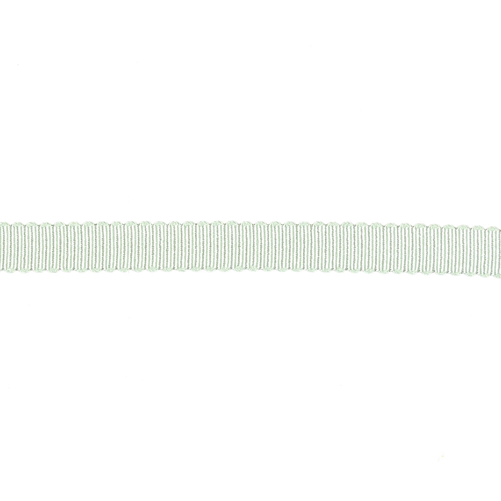 Spearmint Recycled Polyester Petersham Grosgrain Ribbon - 6mm - Detail