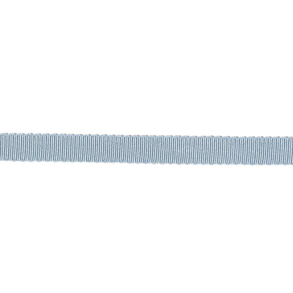 Dusty Blue Recycled Polyester Petersham Grosgrain Ribbon - 6mm - Detail