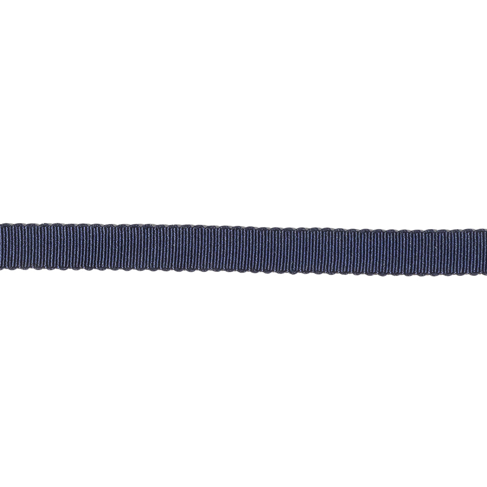Dark Navy Recycled Polyester Petersham Grosgrain Ribbon - 6mm