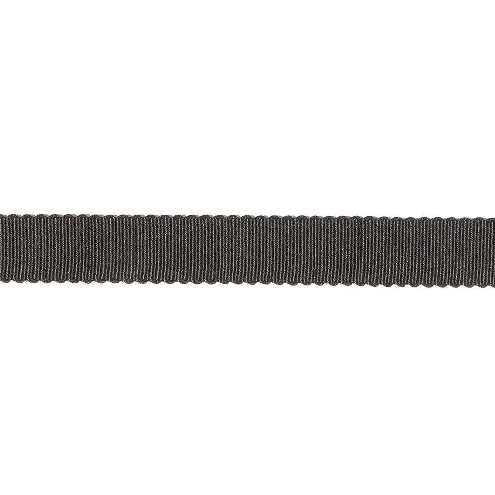 Black Recycled Polyester Petersham Grosgrain Ribbon - 9mm - Detail