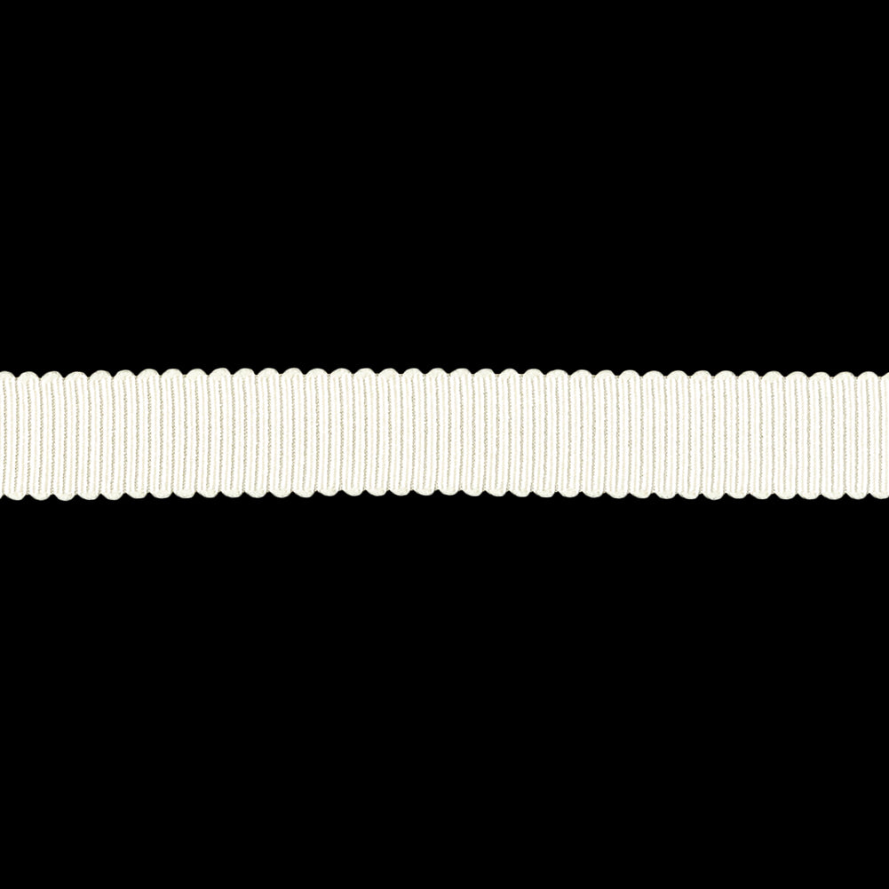 Cannoli Cream Recycled Polyester Petersham Grosgrain Ribbon - 9mm - Detail