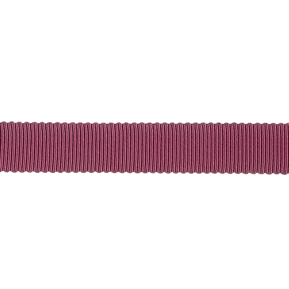 Dark Raspberry Recycled Polyester Petersham Grosgrain Ribbon - 12mm - Detail