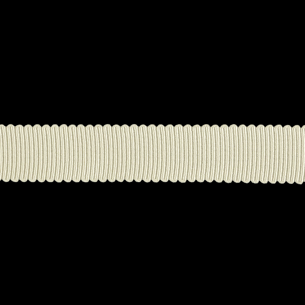 Almond Milk Recycled Polyester Petersham Grosgrain Ribbon - 12mm