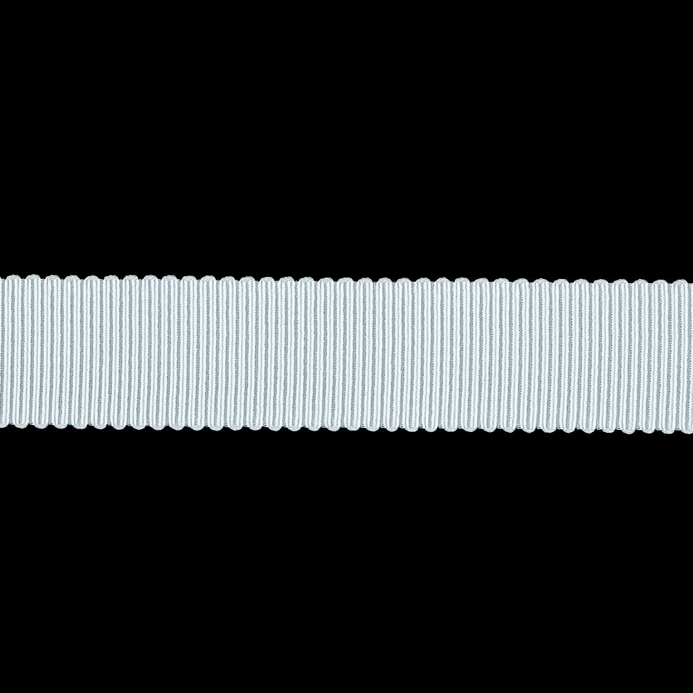 Matte White Recycled Polyester Petersham Grosgrain Ribbon - 15mm