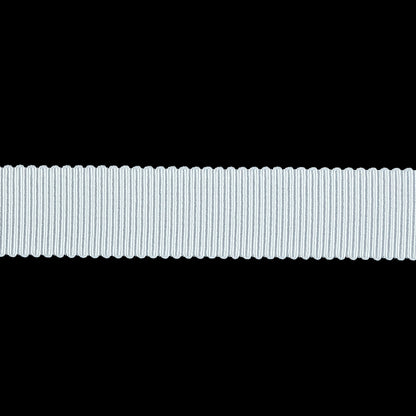 Matte White Recycled Polyester Petersham Grosgrain Ribbon - 15mm