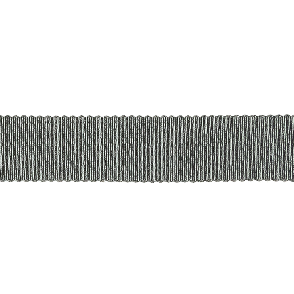 Forged Iron Recycled Polyester Petersham Grosgrain Ribbon - 15mm