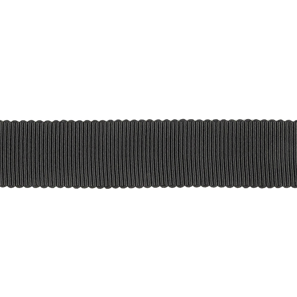 Black Recycled Polyester Petersham Grosgrain Ribbon - 15mm - Detail