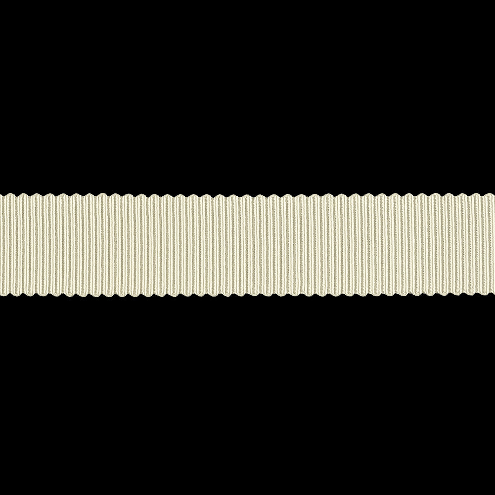 Almond Milk Recycled Polyester Petersham Grosgrain Ribbon - 15mm