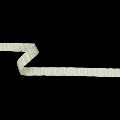 Cannoli Cream Recycled Polyester Petersham Grosgrain Ribbon - 15mm