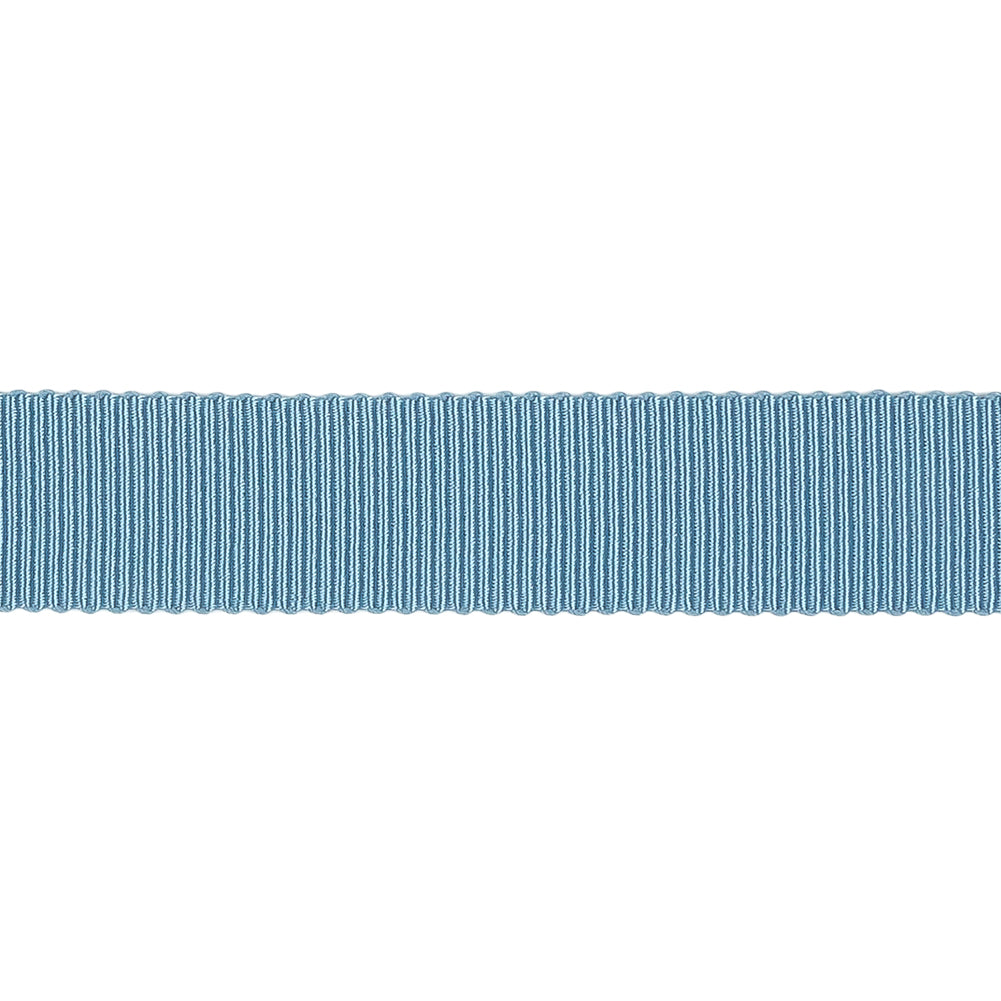 Dusty Blue Recycled Polyester Petersham Grosgrain Ribbon - 15mm