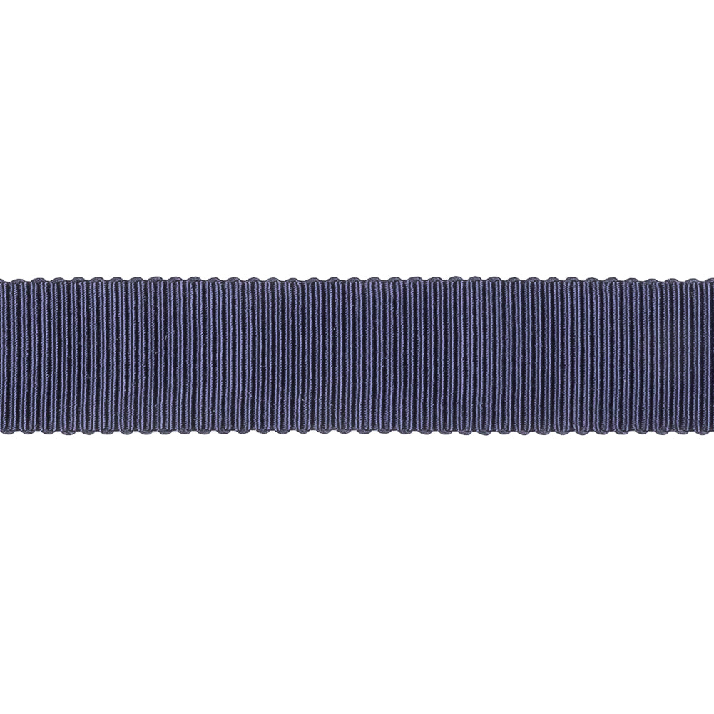 Dark Navy Recycled Polyester Petersham Grosgrain Ribbon - 15mm
