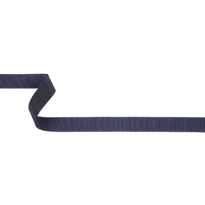 Dark Navy Recycled Polyester Petersham Grosgrain Ribbon - 15mm