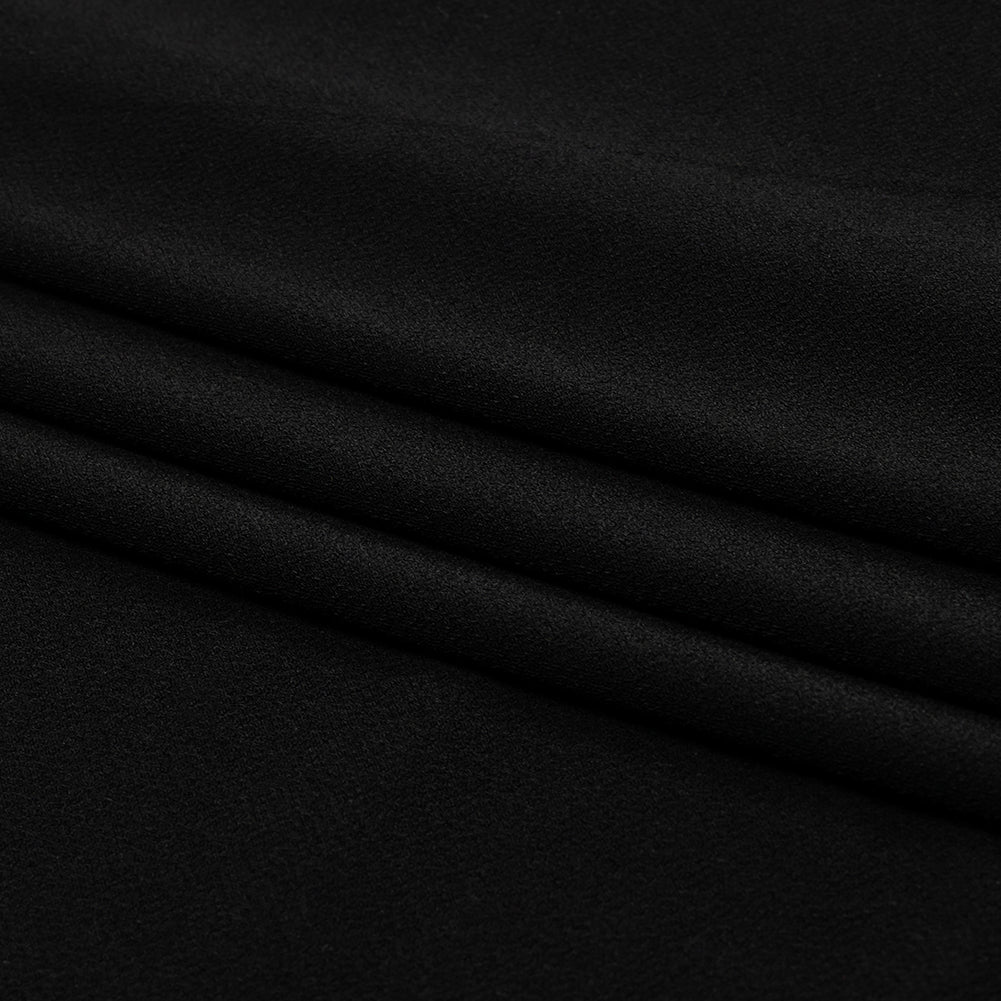 Stretch Polyester Crepe Knit - Black - Arabesque Collection