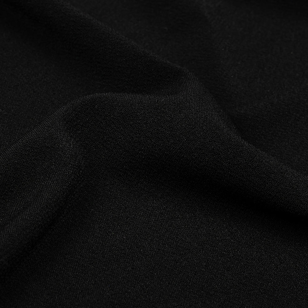 Stretch Polyester Crepe Knit - Black - Arabesque Collection