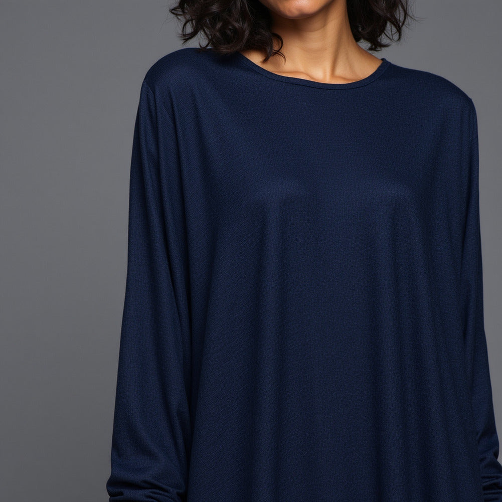 Stretch Polyester Crepe Knit - Navy - Arabesque Collection