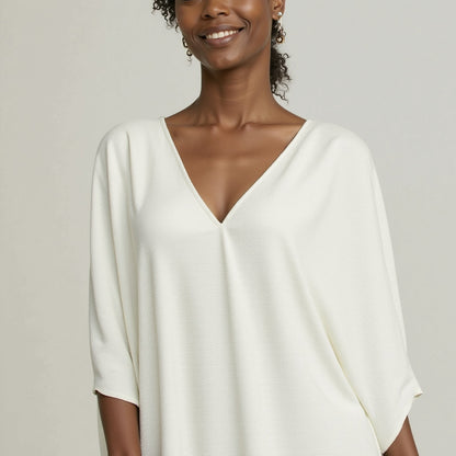 Tejido de punto crepé de poliéster elástico - Cloud Dancer - Colección Arabesque