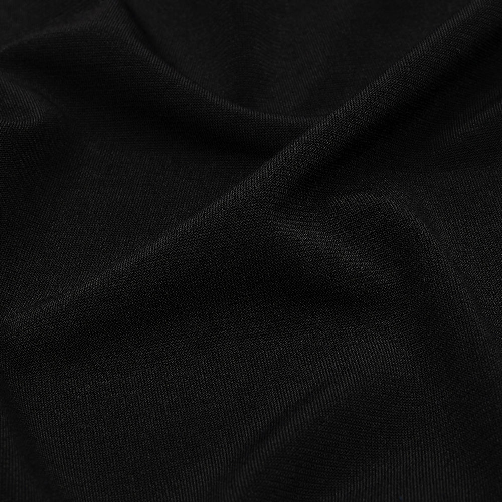 Stretch Polyester ITY Jersey - Black - Isadora Collection