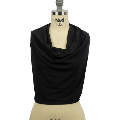 Stretch Polyester ITY Jersey - Black - Isadora Collection