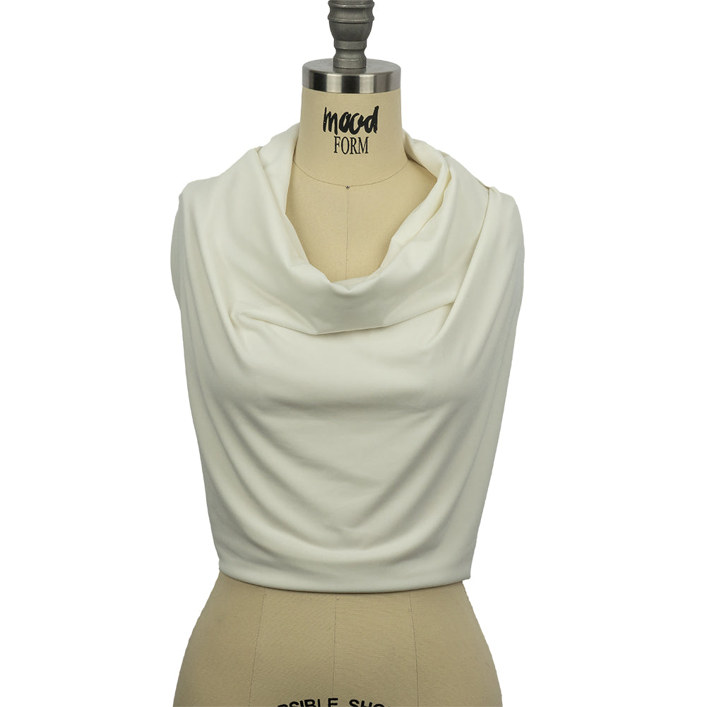 Stretch Polyester ITY Jersey - Cloud Dancer - Isadora Collection