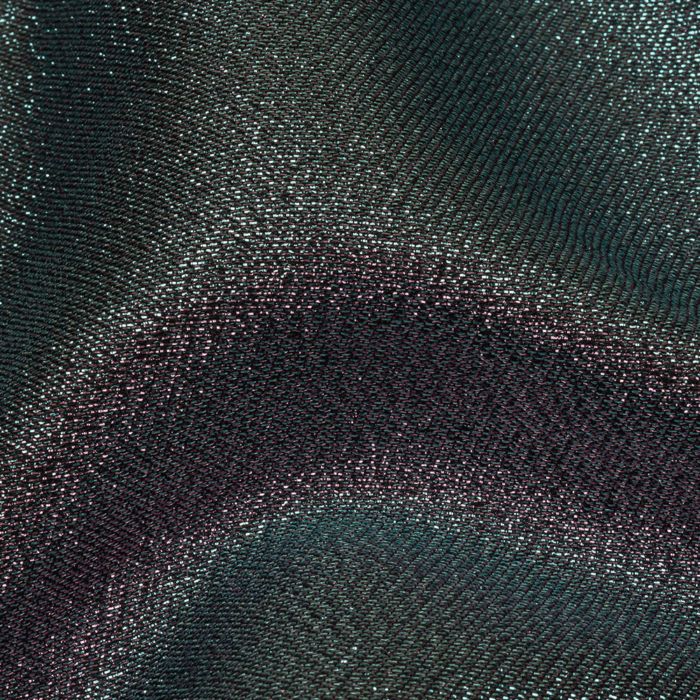 Metallic Polyester Lame - Pink and Black - Glimmer Collection - Detail