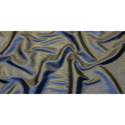 Metallic Polyester Lame - Royal Blue and Black - Glimmer Collection