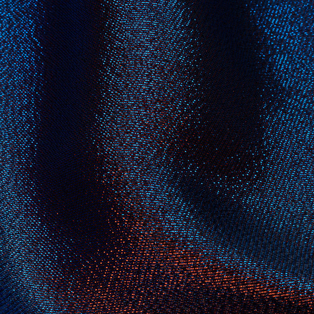 Metallic Polyester Lame - Red, Royal Blue and Black - Glimmer Collection - Detail