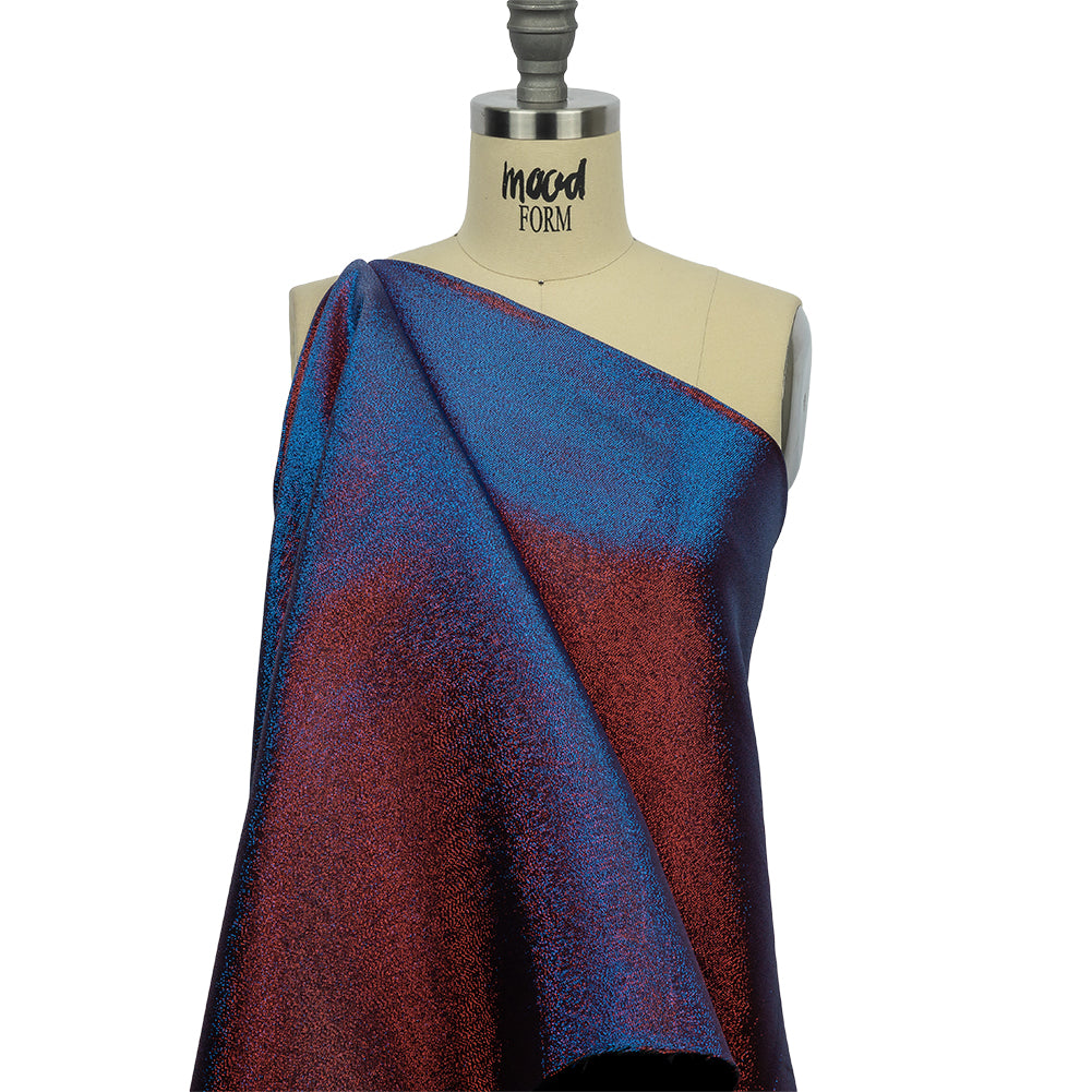 Metallic Polyester Lame - Red, Royal Blue and Black - Glimmer Collection - Drape