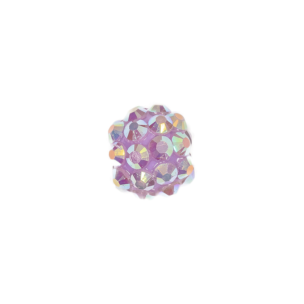 Purple AB Rhinestone and Resin Faceted 12mm Beads - 10pc Detail