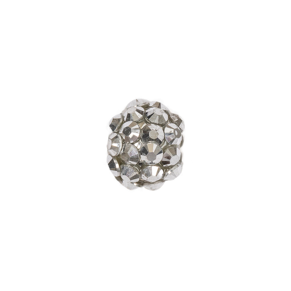 Silver AB Rhinestone and Resin Faceted 12mm Beads - 10pc Detail