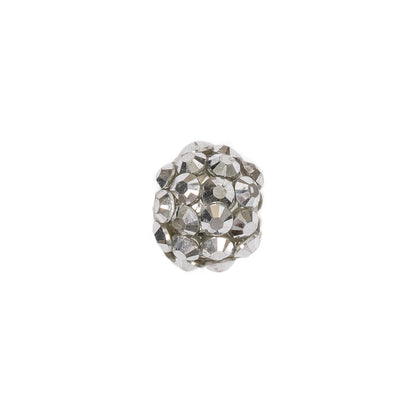 Silver AB Rhinestone and Resin Faceted 12mm Beads - 10pc Detail