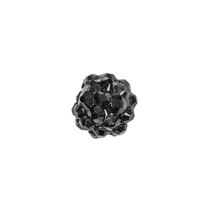 Black Rhinestone and Resin Faceted 12mm Beads - 10pc Detail