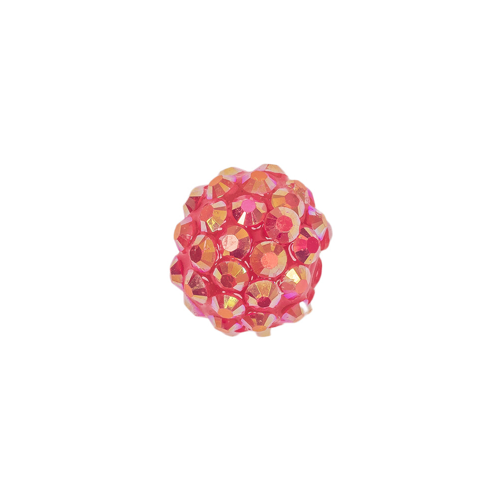 Fuchsia AB Rhinestone and Resin Faceted 14mm Beads - 10pc Detail