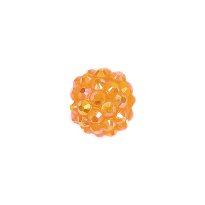 Orange AB Rhinestone and Resin Faceted 14mm Beads - 10pc Detail
