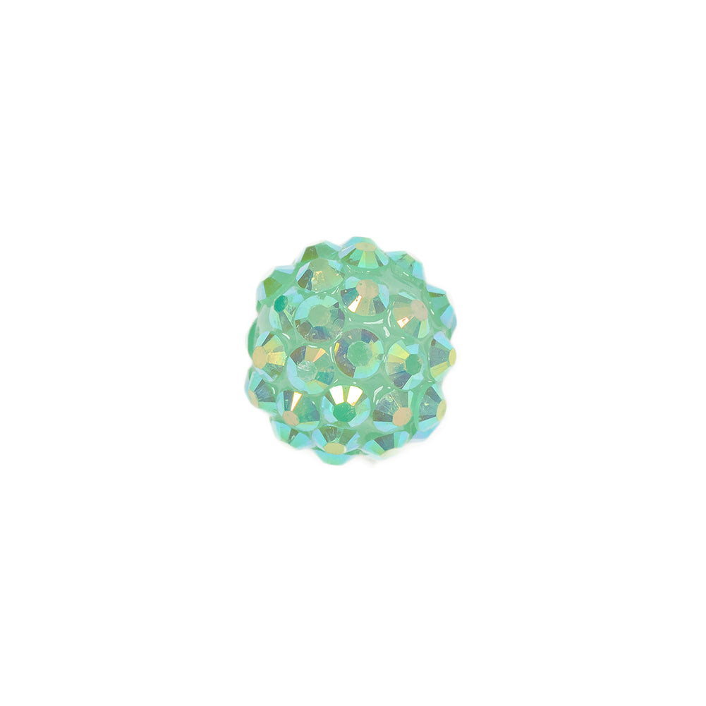 Aqua AB Rhinestone and Resin Faceted 14mm Beads - 10pc Detail