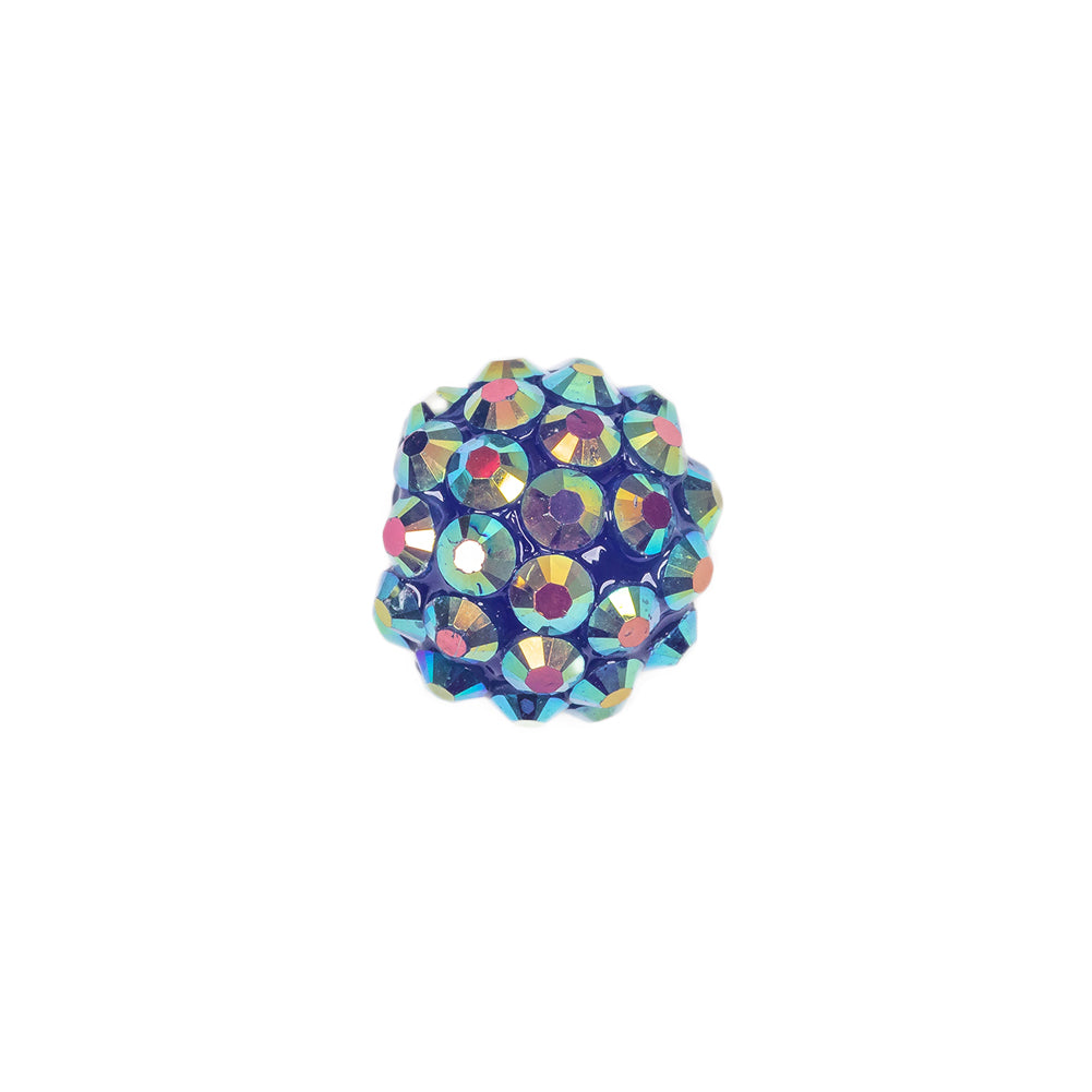 Blue AB Rhinestone and Resin Faceted 14mm Beads - 10pc Detail