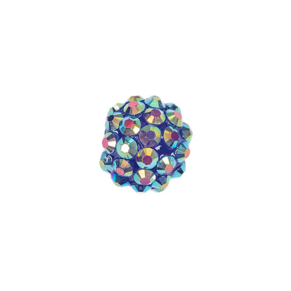Blue AB Rhinestone and Resin Faceted 14mm Beads - 10pc Detail