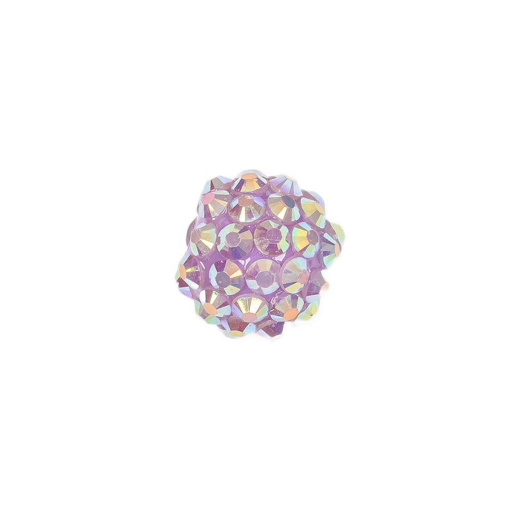 Purple AB Rhinestone and Resin Faceted 14mm Beads - 10pc Detail