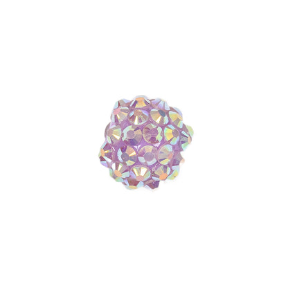 Purple AB Rhinestone and Resin Faceted 14mm Beads - 10pc Detail