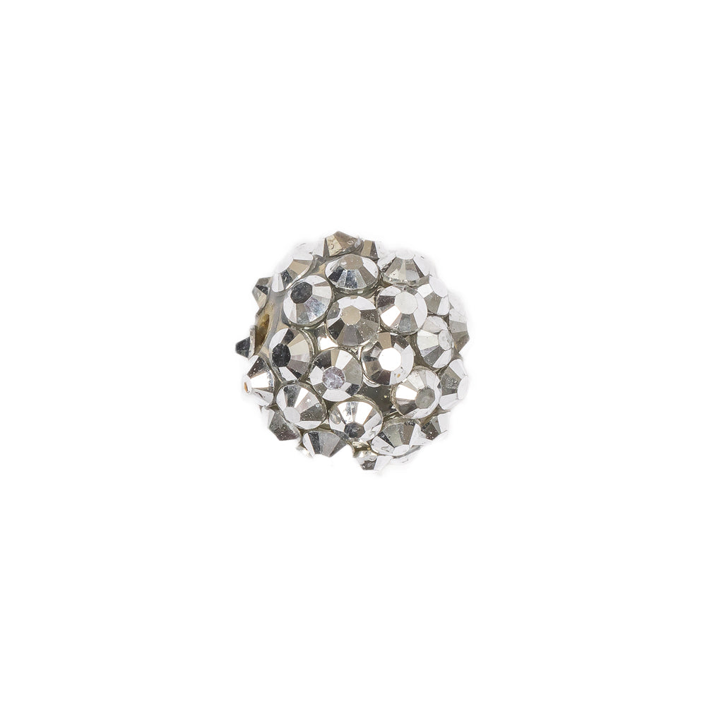 Silver AB Rhinestone and Resin Faceted 14mm Beads - 10pc Detail