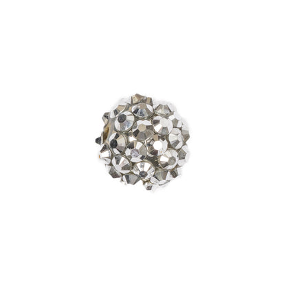 Silver AB Rhinestone and Resin Faceted 14mm Beads - 10pc Detail