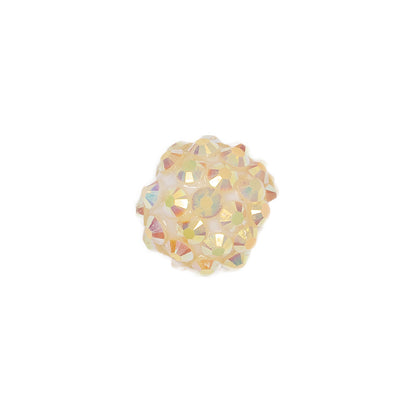 White AB Rhinestone and Resin Faceted 14mm Beads - 10pc Detail
