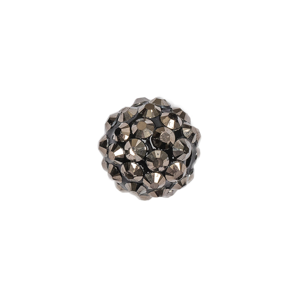 Gunmetal Rhinestone and Resin Faceted 14mm Beads - 10pc Detail