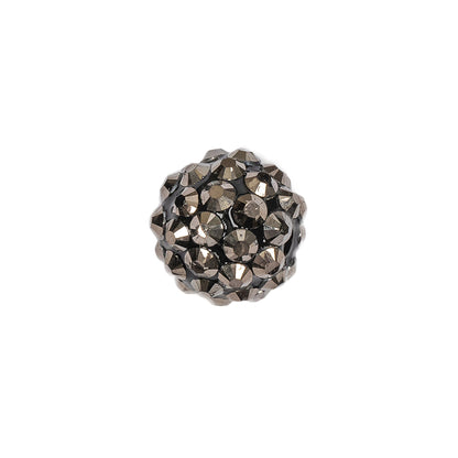 Gunmetal Rhinestone and Resin Faceted 14mm Beads - 10pc Detail