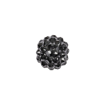 Black Rhinestone and Resin Faceted 14mm Beads - 10pc Detail