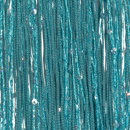 Turquoise Holographic Sequins Chainette Fringe - 6"