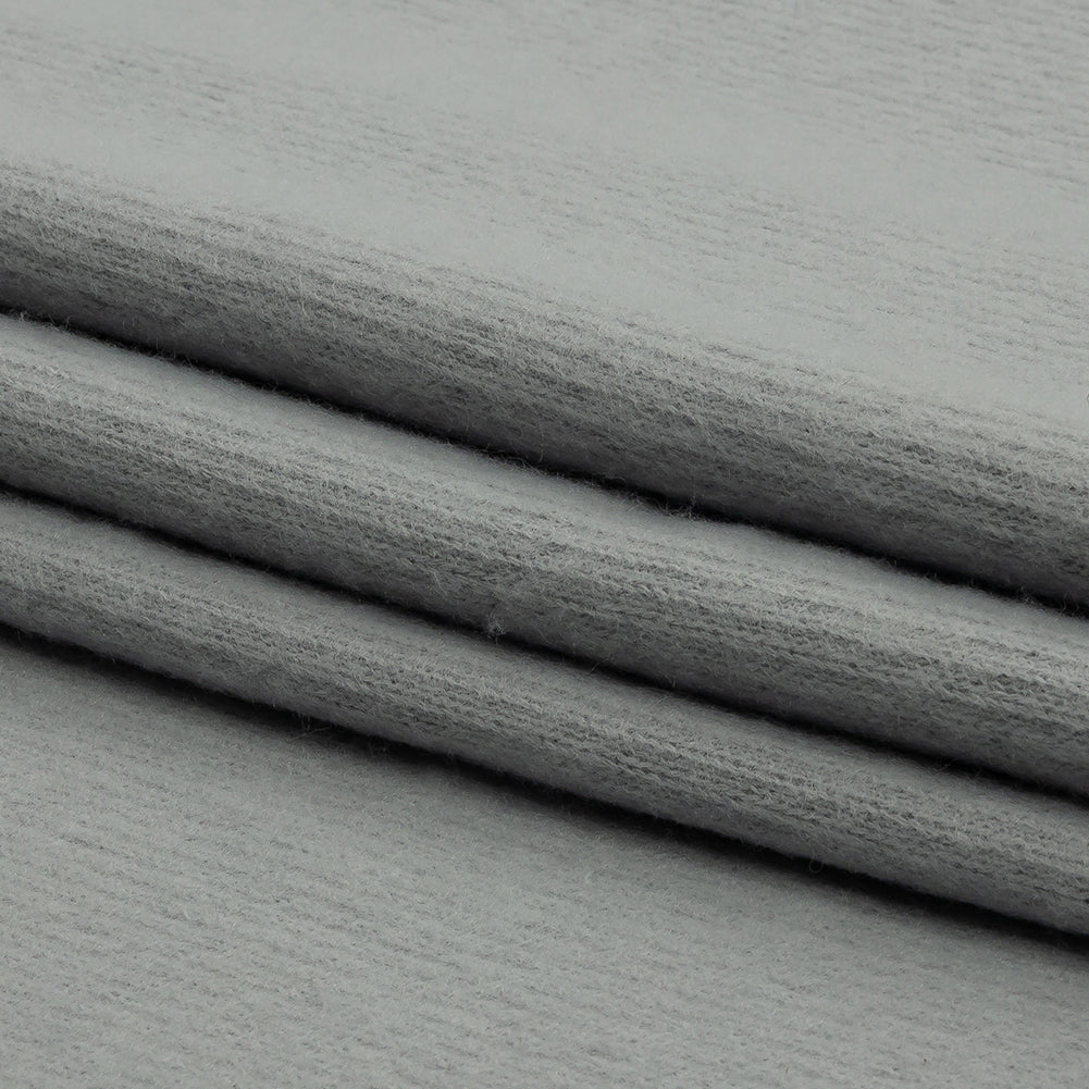 Silvery Gray Brushed Polyester Interlock Sweater Knit