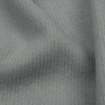 Silvery Gray Brushed Polyester Interlock Sweater Knit