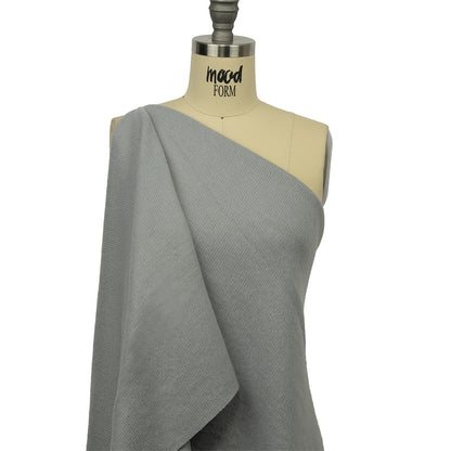 Silvery Gray Brushed Polyester Interlock Sweater Knit