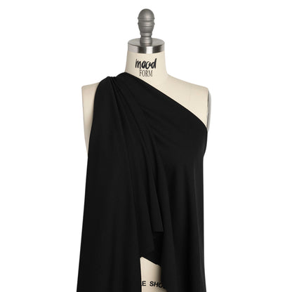 Black Polyester Interlock Knit Drape